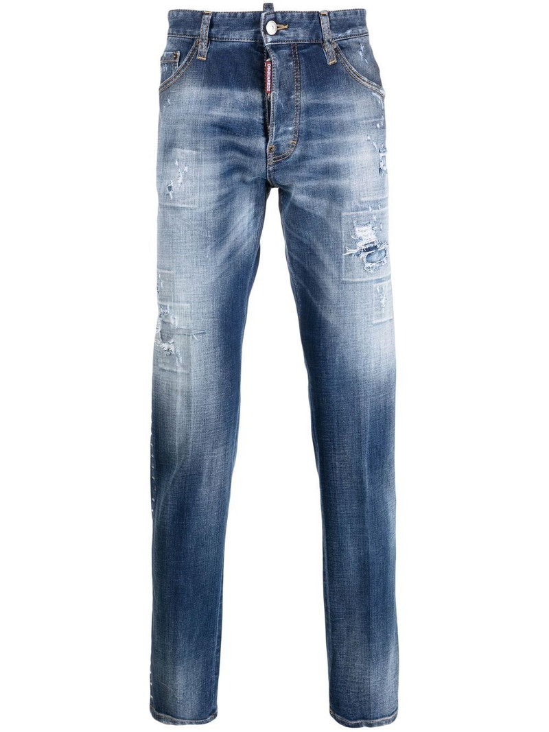 distressed slim-fit jeans 1