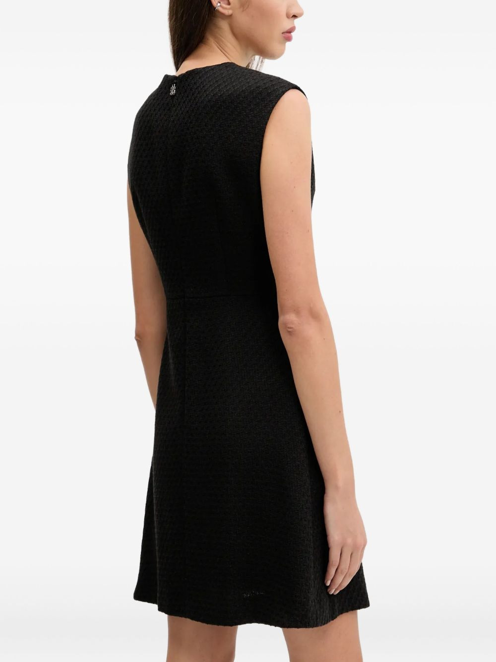 rose-embellished front-pocket mini dress - 4