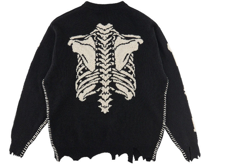 SAINT M×××××× Saint Mxxxxxx x VLONE Bone Knit Sweater Vintage Black outlook