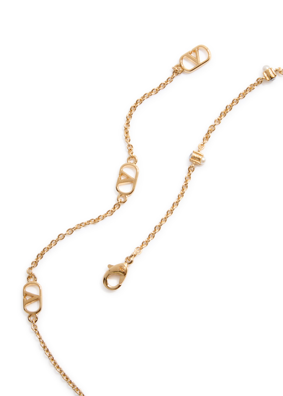 Valentino Garavani Pearl and Crystal-embellished Necklace - 4