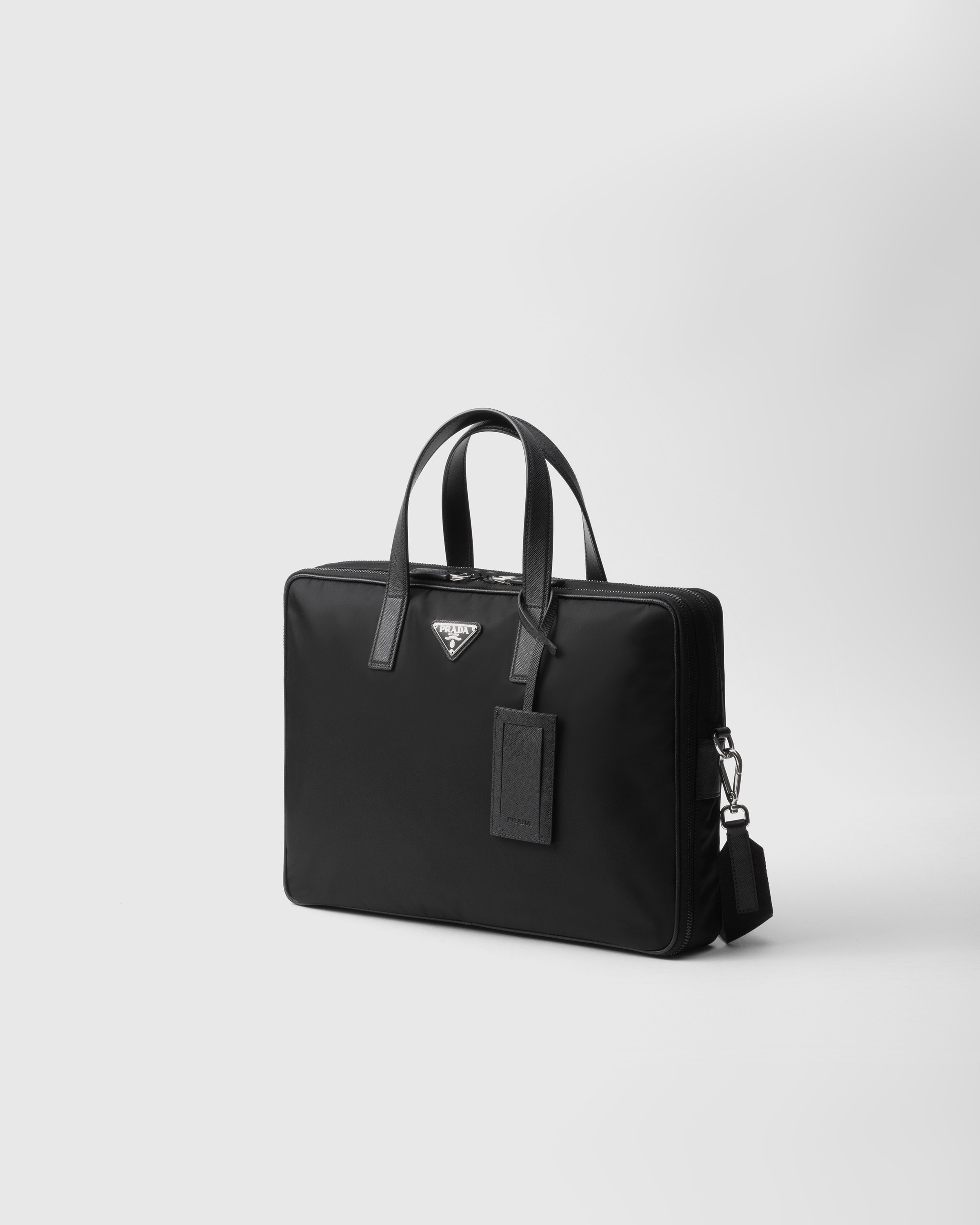 Re-Nylon and Saffiano leather briefcase - 2
