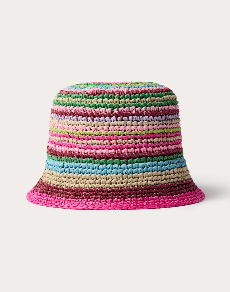 VLOGO THE BOLD EDITION BUCKET HAT IN RAFFIA 3