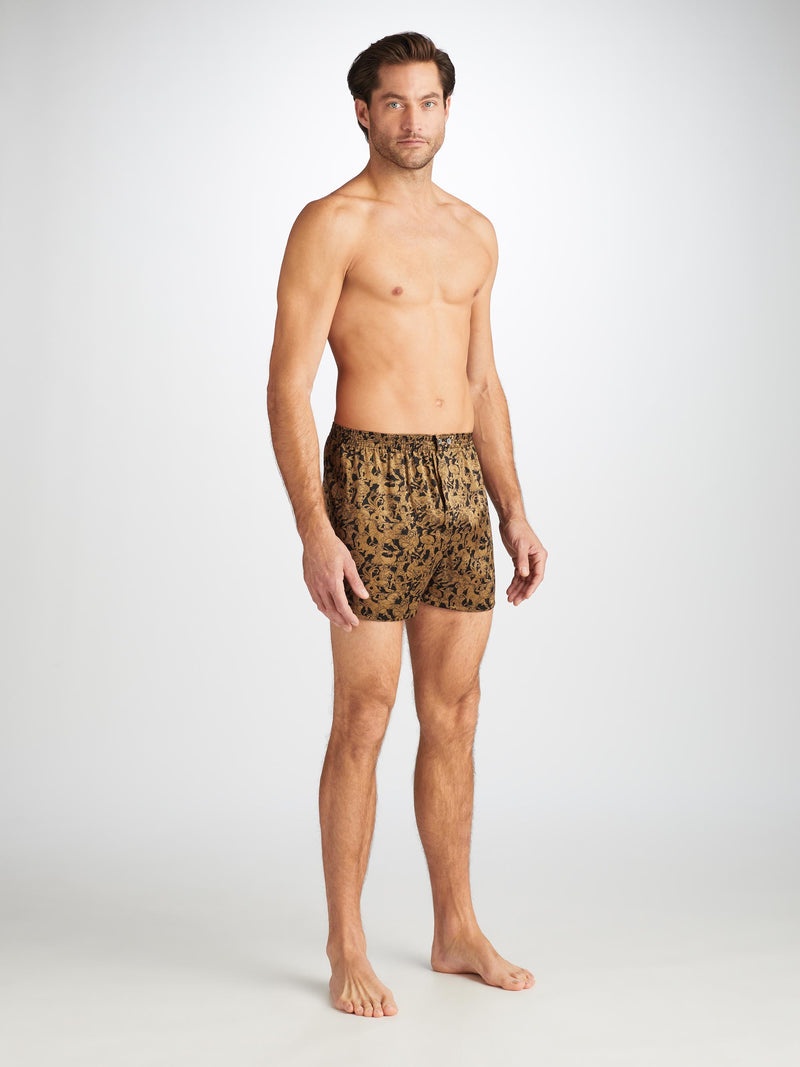 Men's Classic Fit Boxers Brindisi 108 Silk Satin Black - 3