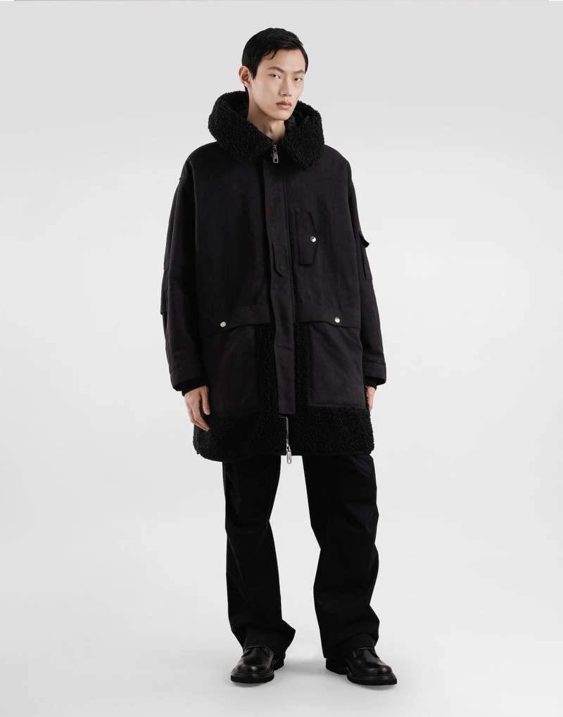 Dolce & Gabbana Waxed long down jacket outlook