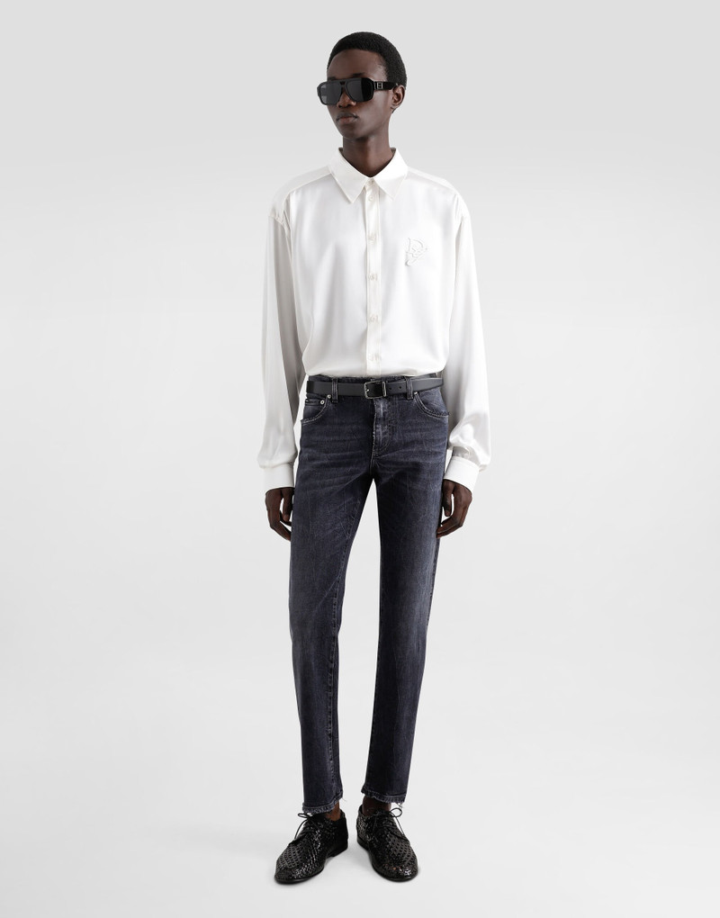 Dolce & Gabbana Silk shirt with logo embroidery outlook