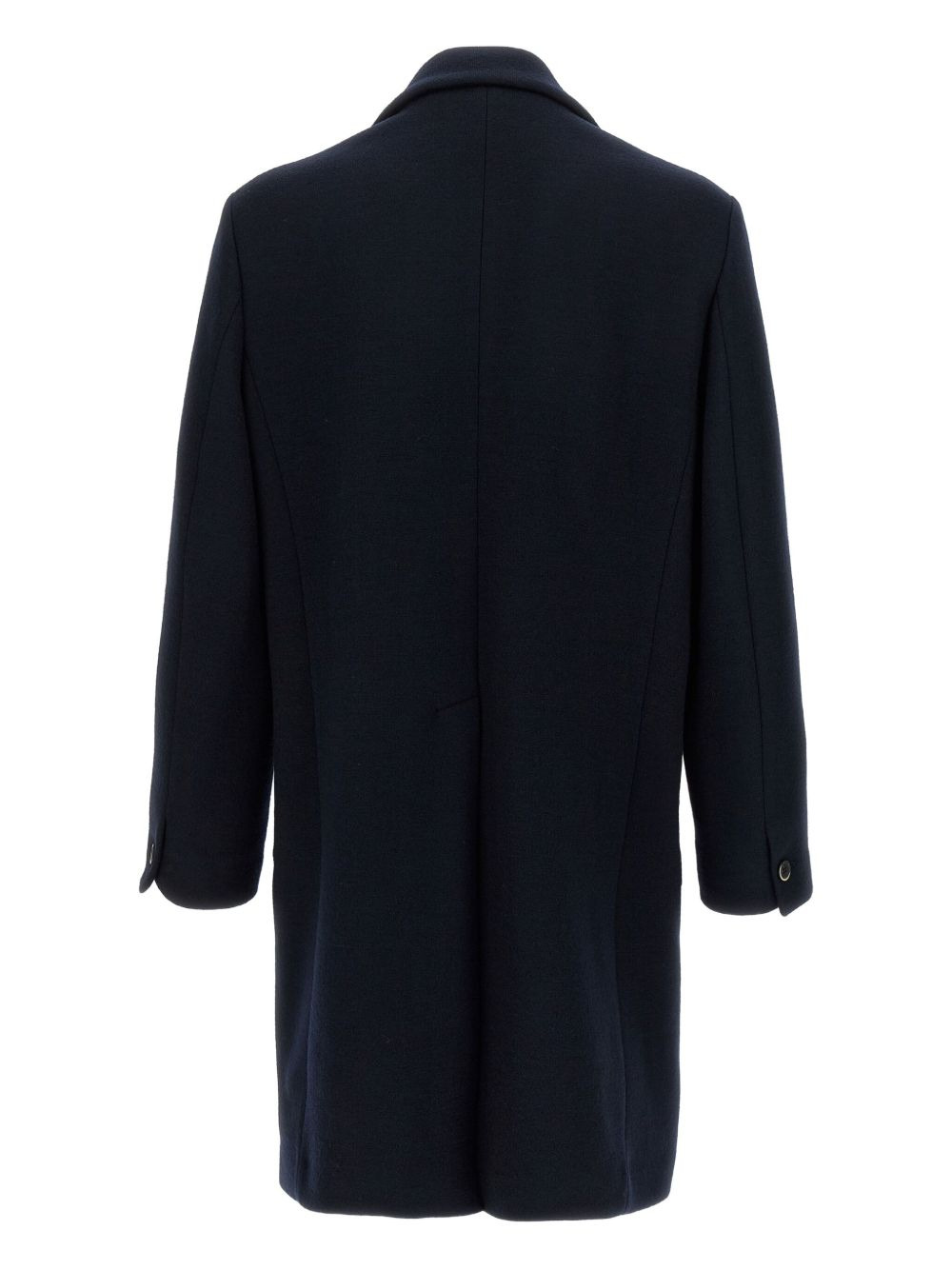 notched-lapel wool-blend coat - 2