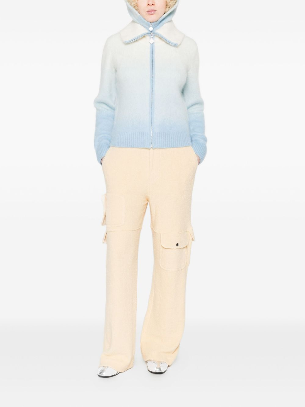 gradient zip-up cardigan - 2