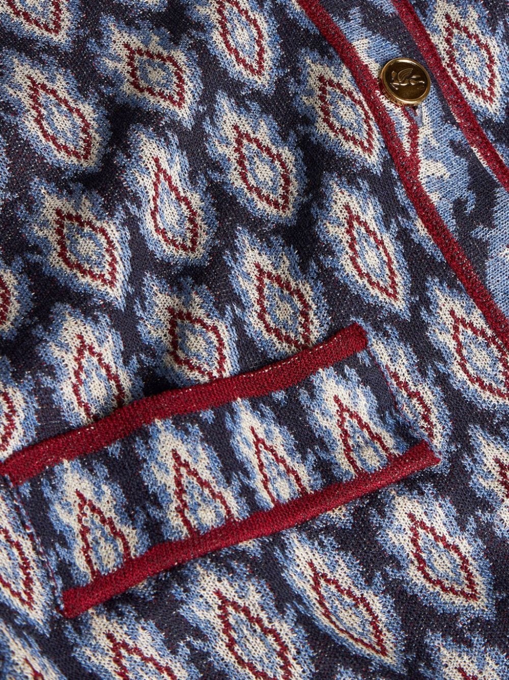 bow-detail jacquard cardigan - 6