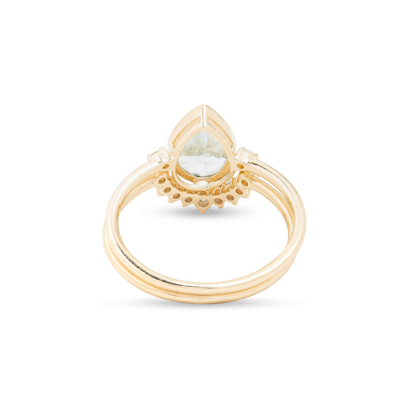 Teardrop Aquamarine Ring Set 4