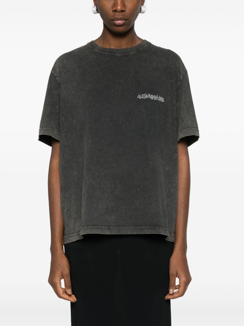 crystal-embellished graphic-print T-shirt - 3
