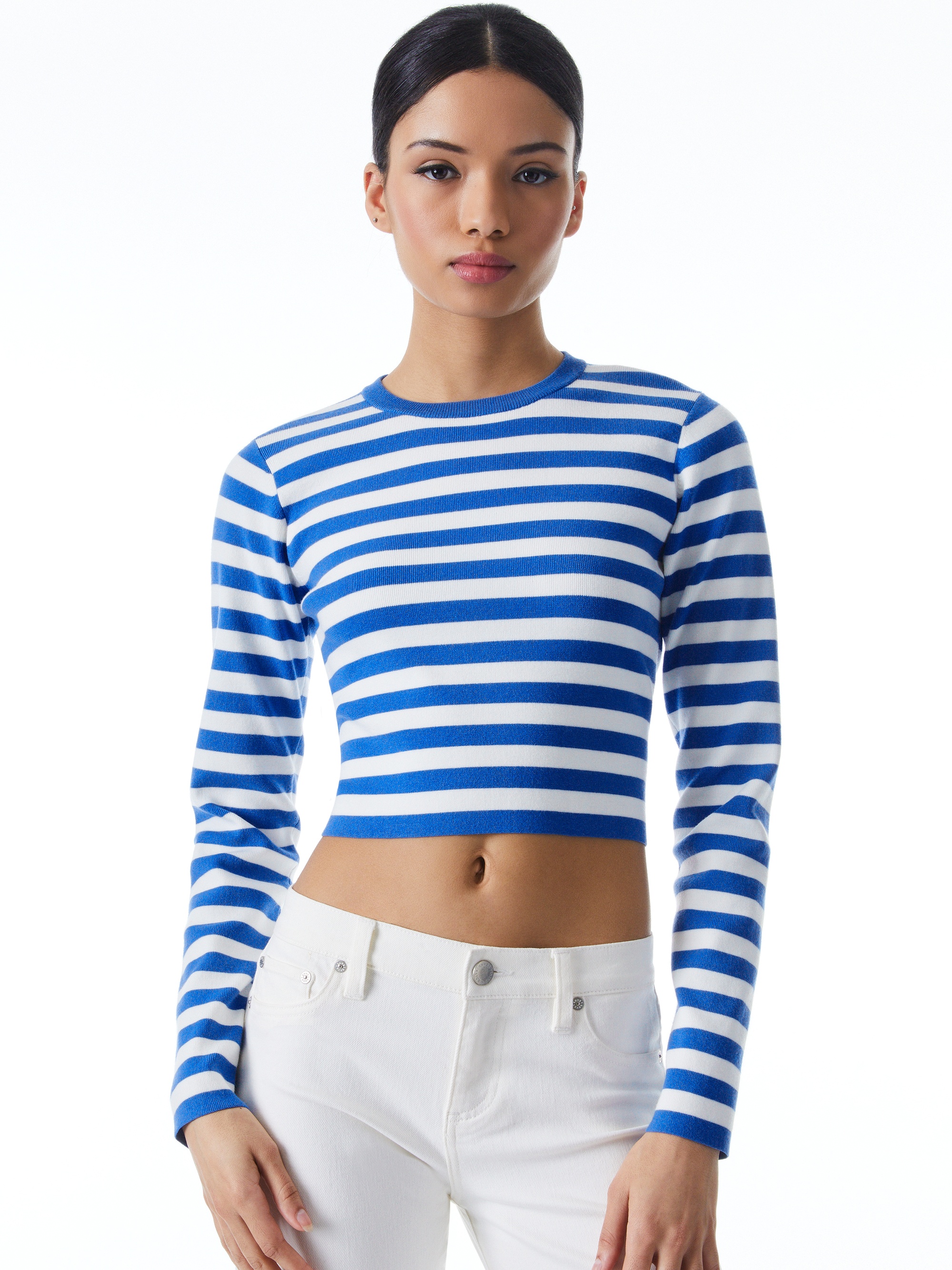 CIARA CROPPED STRIPED LONG SLEEVE - 2