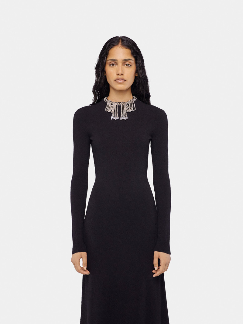 LONG BACKLESS KNIT DRESS WITH EMBROIDERIES 5