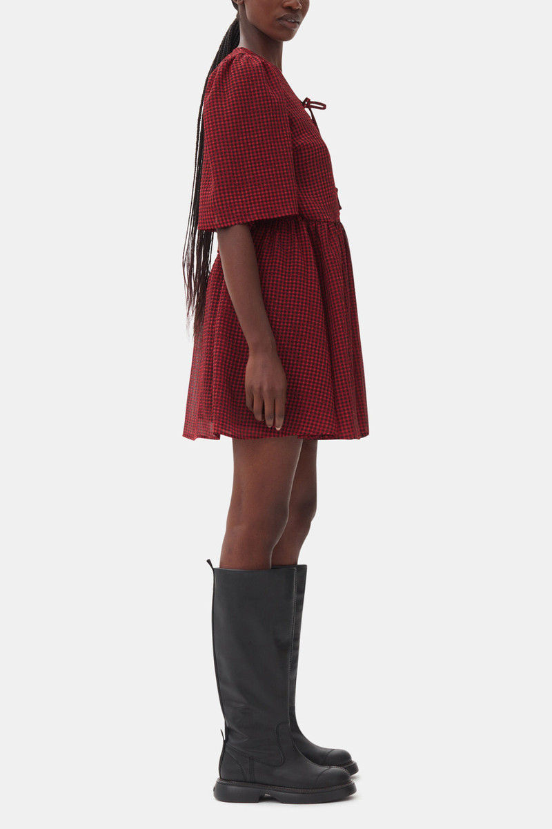 레드 쉐어 TIE STRING WRAP DRESS 4