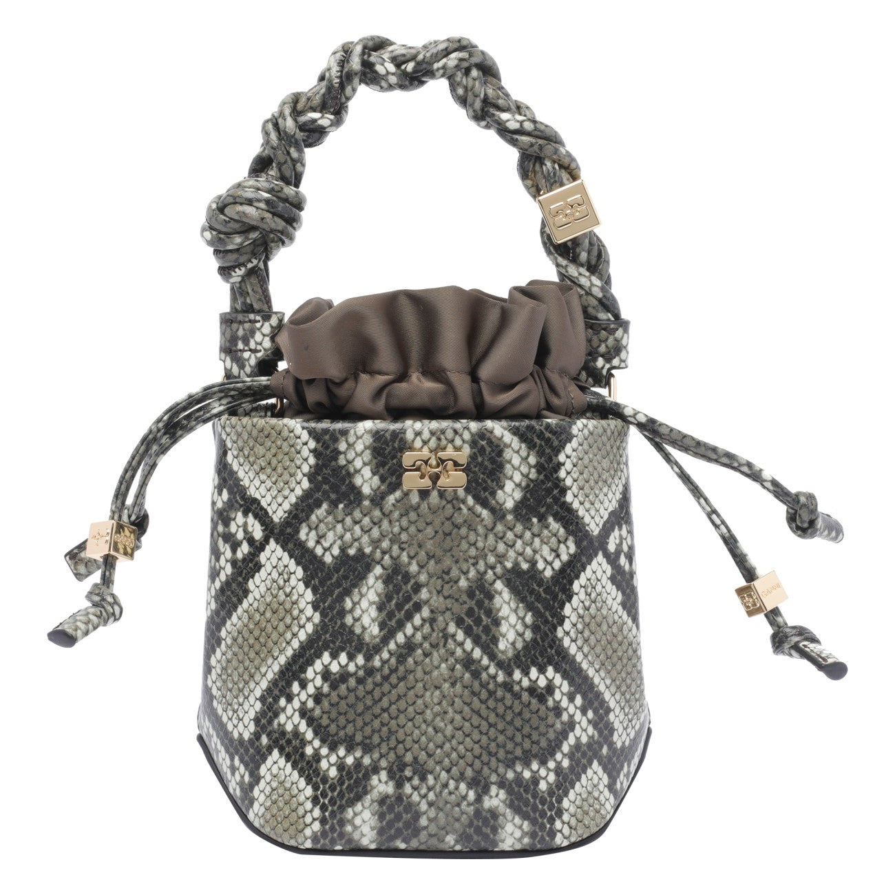 Ganni Women Mini Bou Snake Bucket Bag - 1