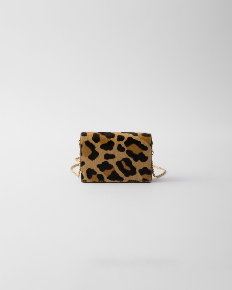 Printed leather card holder with shoulder strap 3