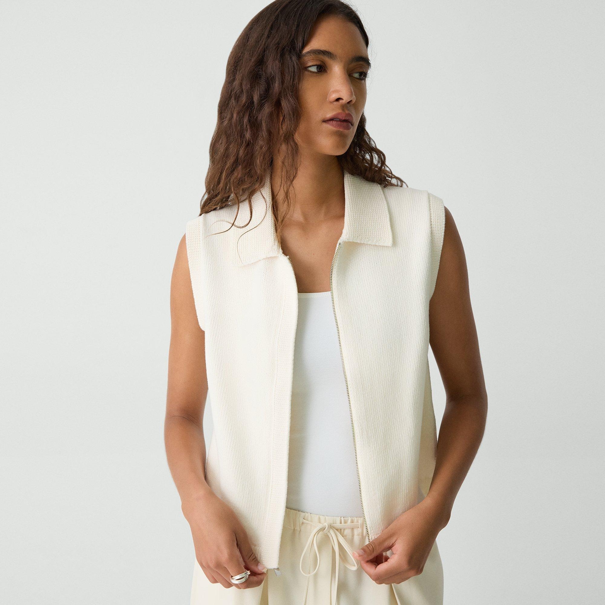 Zip-Up Vest in Rounded Cotton - 5