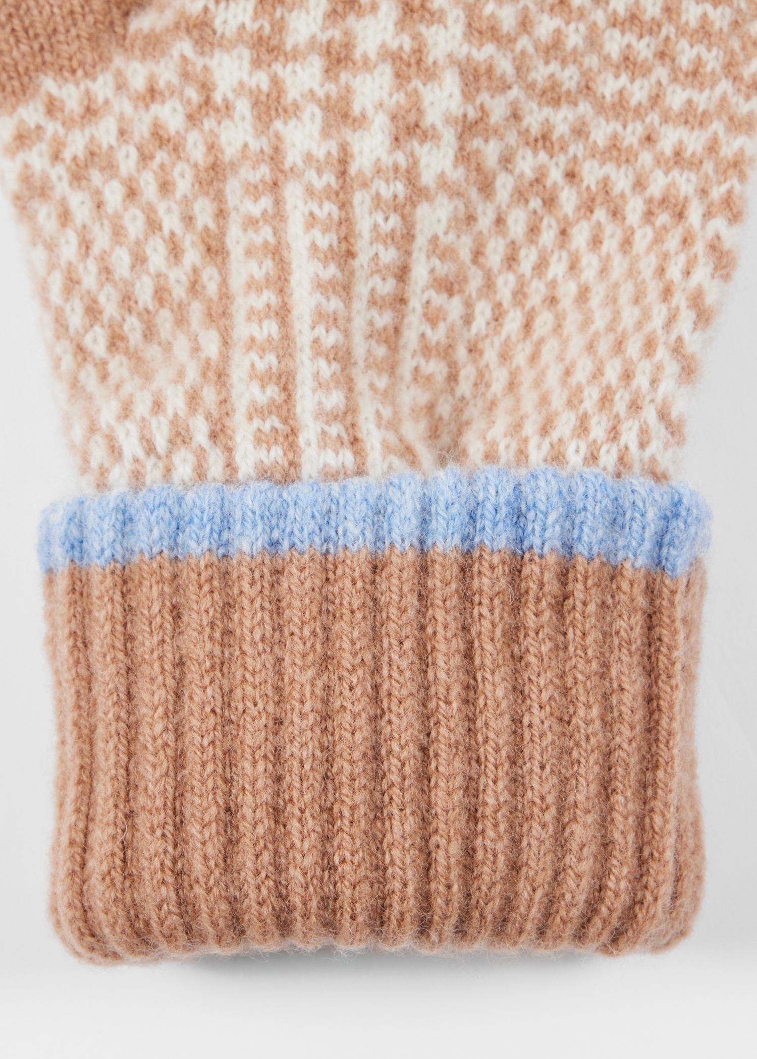 Women's Camel Prince of Wales Check Gloves - 2