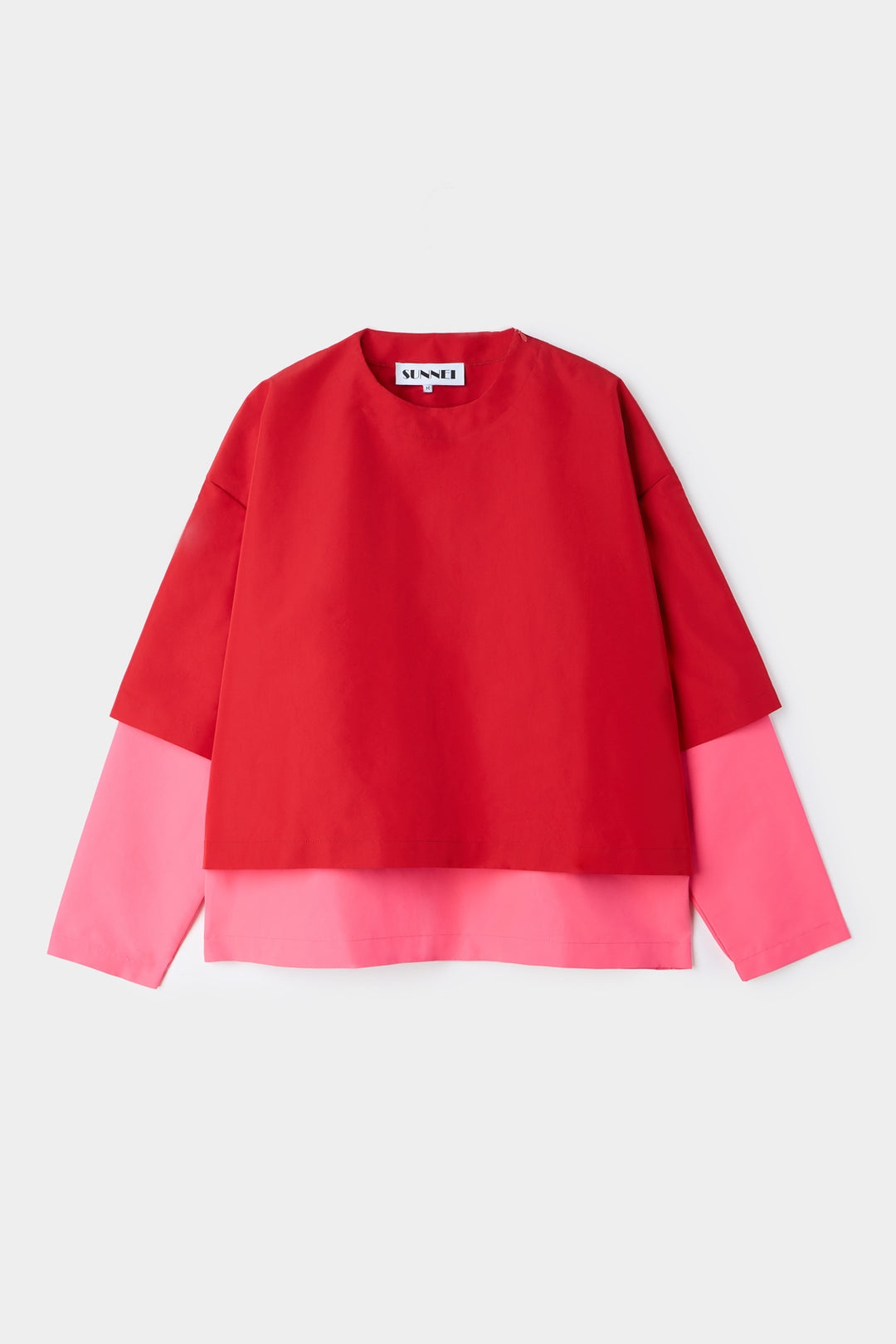 DOUBLE-HEM SWEATER / bordeaux & fuchsia - 1
