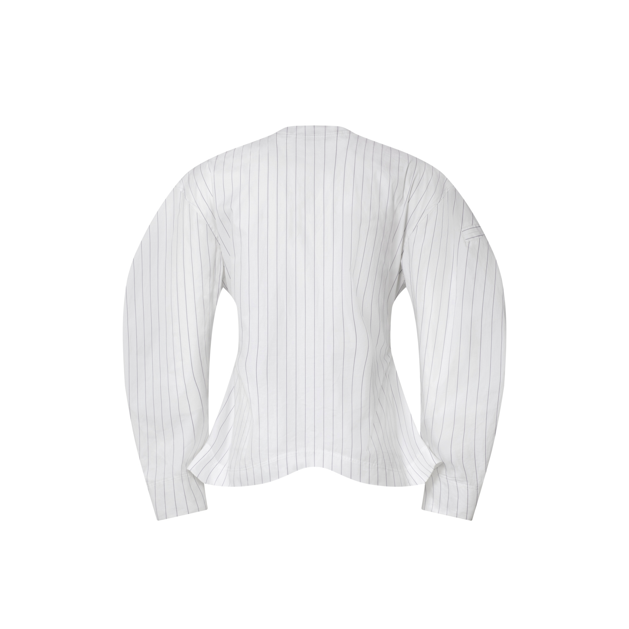 Bib Front Striped Blouse - 3
