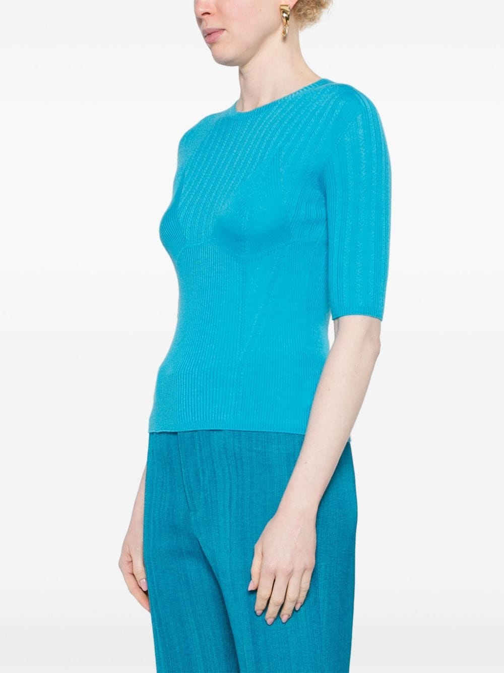panelled knitted top - 3