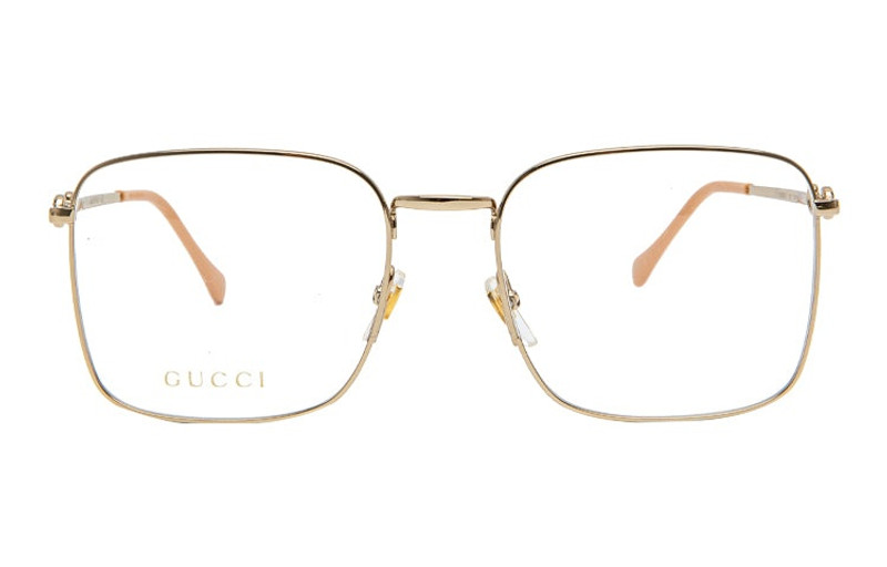 GUCCI Gucci Metallic Horsebit Retro Minimalistic Frame Pink Lens Gold Color Square Unisex GG0951O-001 outlook