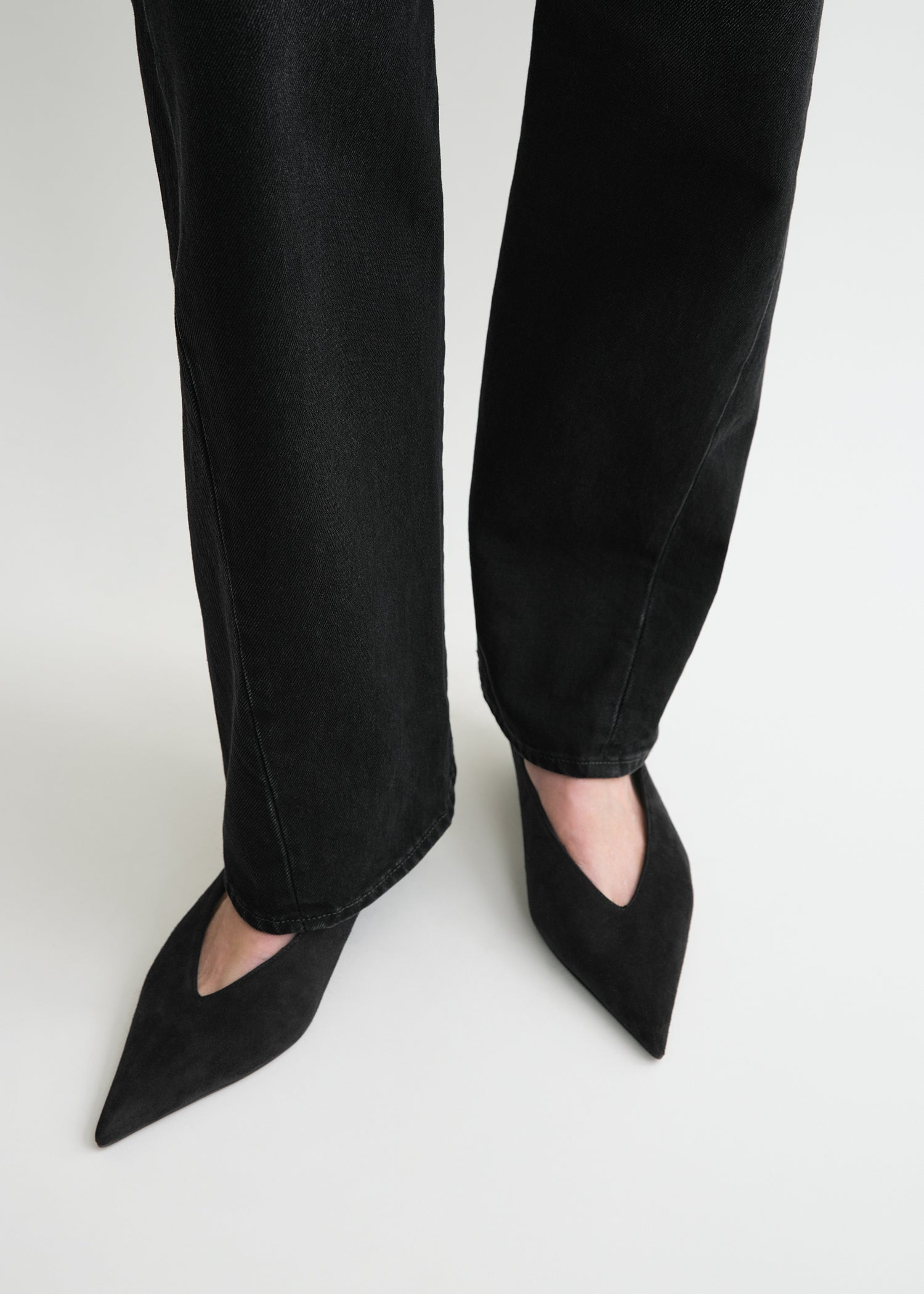 Twisted seam denim full length faded black - 5
