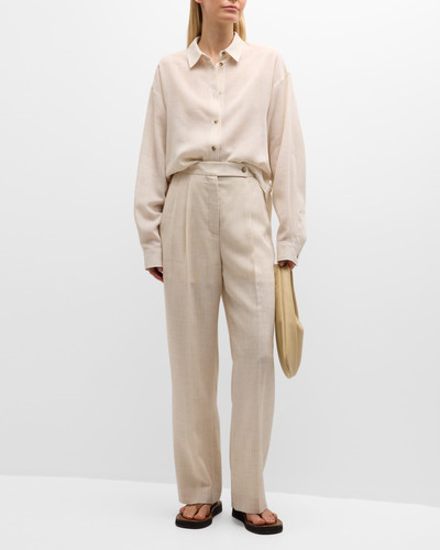 LE17SEPTEMBRE Button-Front Belted Linen Shirt outlook