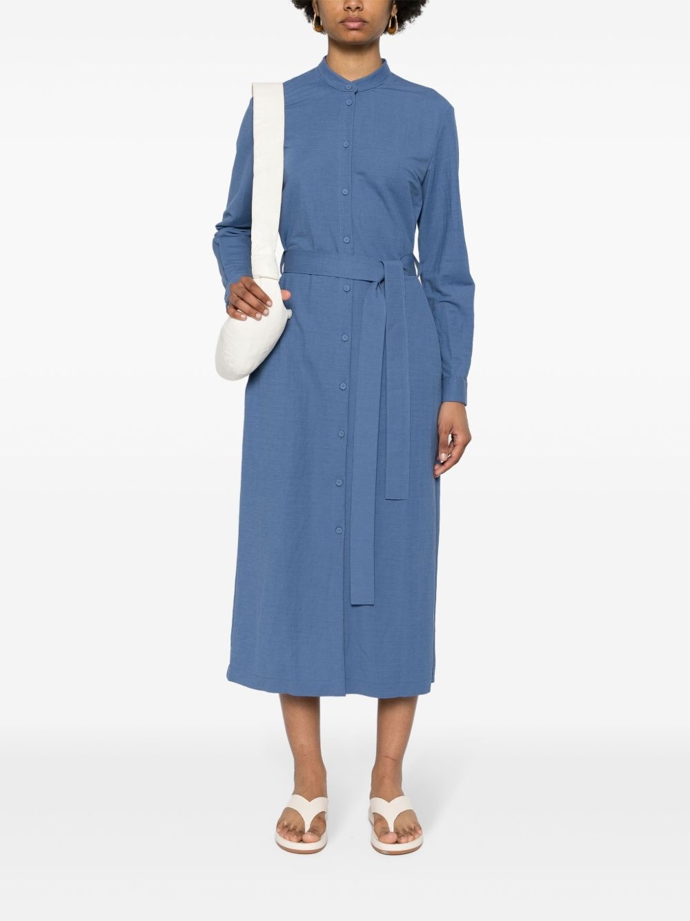 belted shirt midi dress - 2