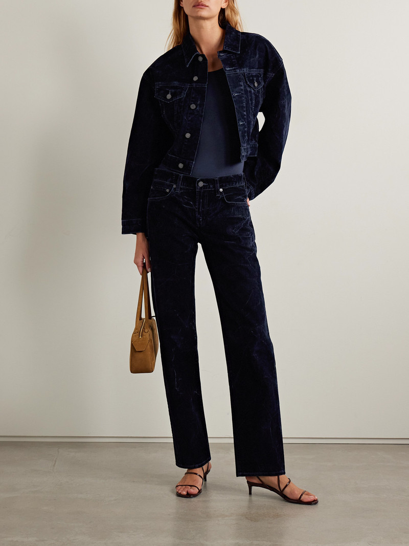 AGOLDE Radley Cropped Cotton-blend Velvet Jacket outlook