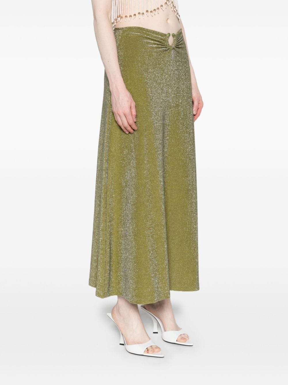 ring-detail lurex midi skirt - 3