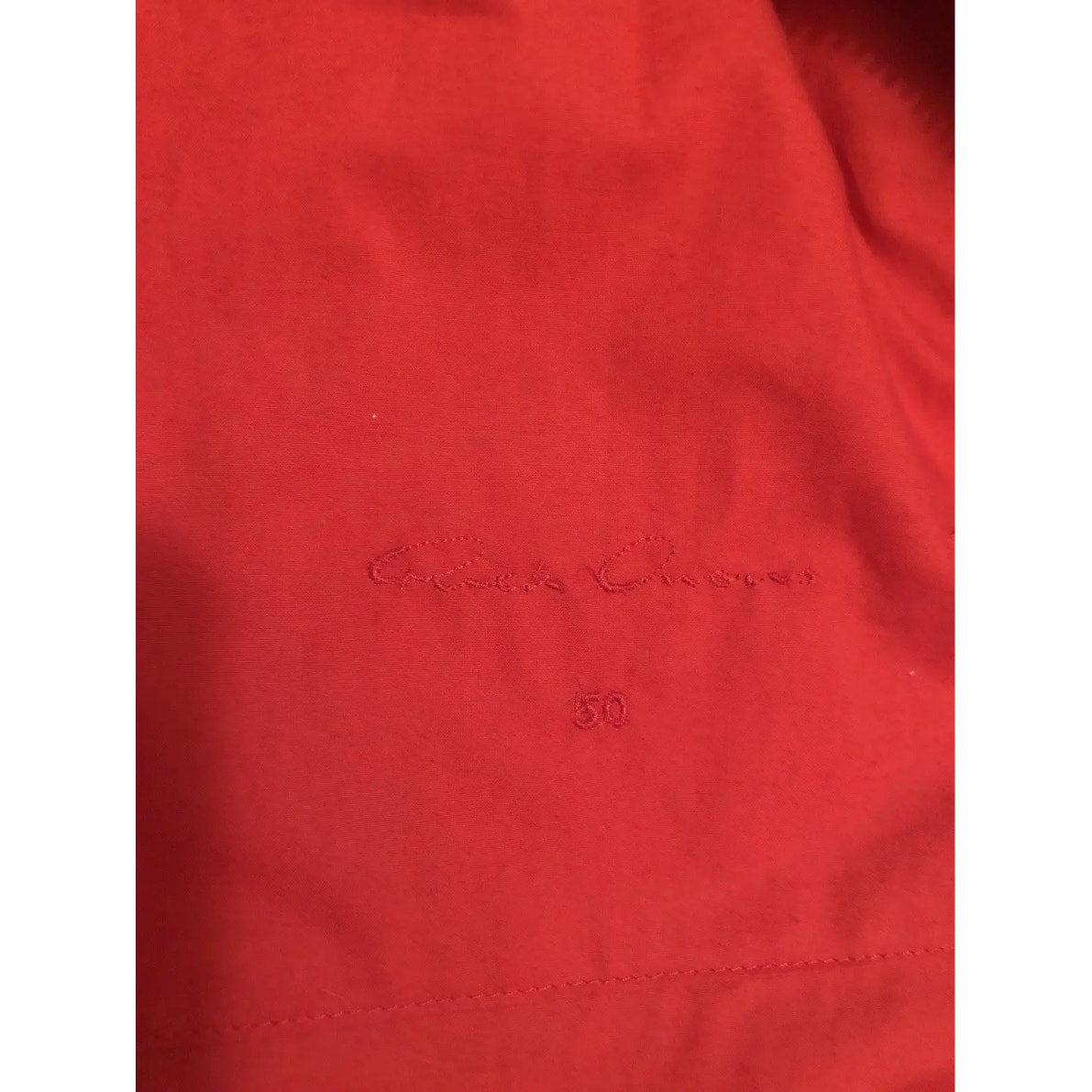 Rick Owens Walrus Intarsia Leather Jacket - 50 Red - 8