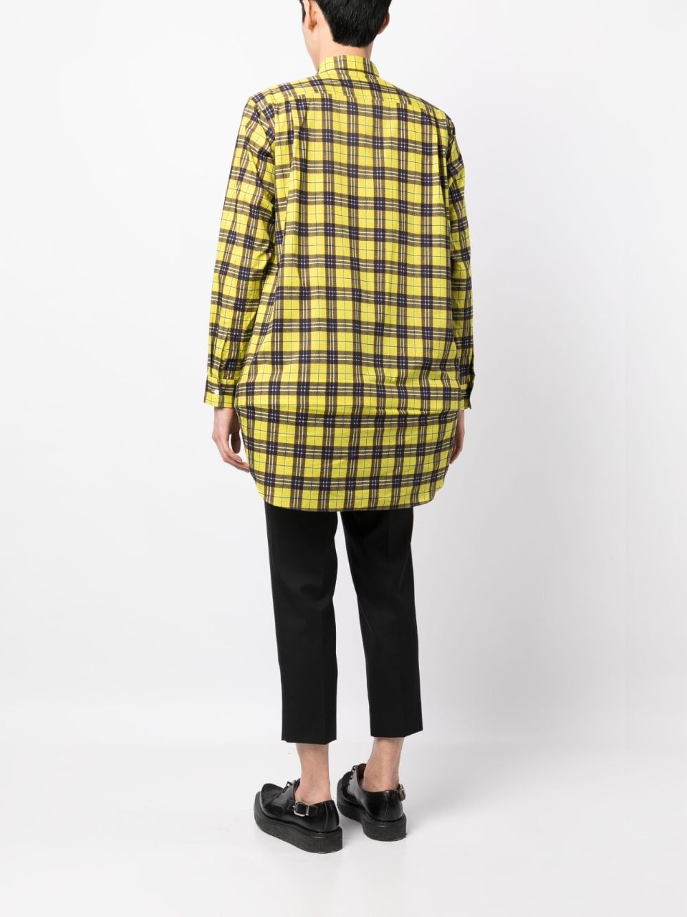 checked long-sleeve cotton shirt - 4