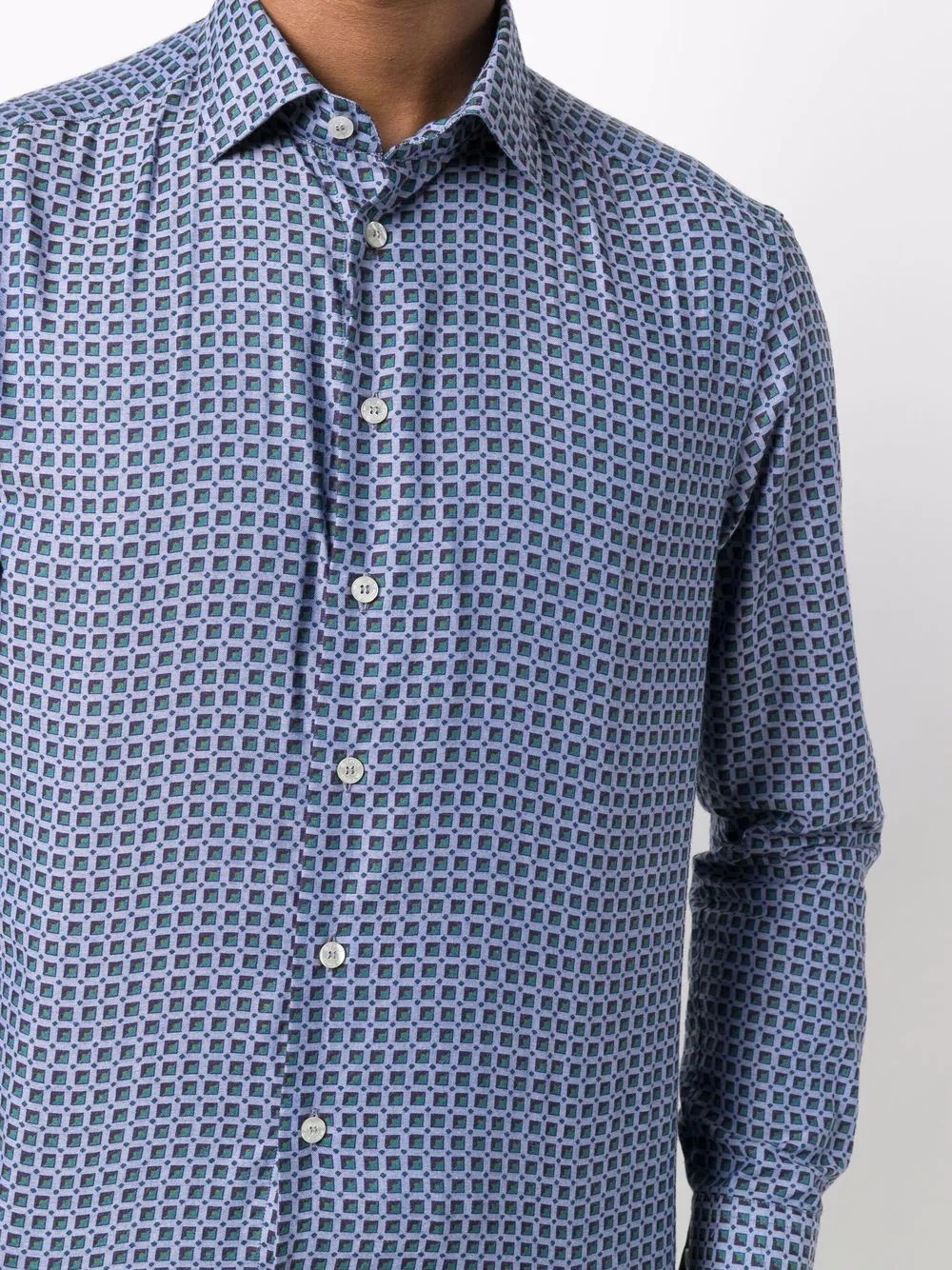 geometric-print cotton shirt - 5