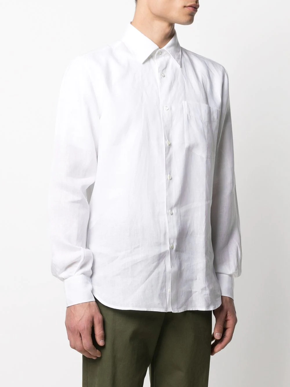 long-sleeved linen shirt - 3