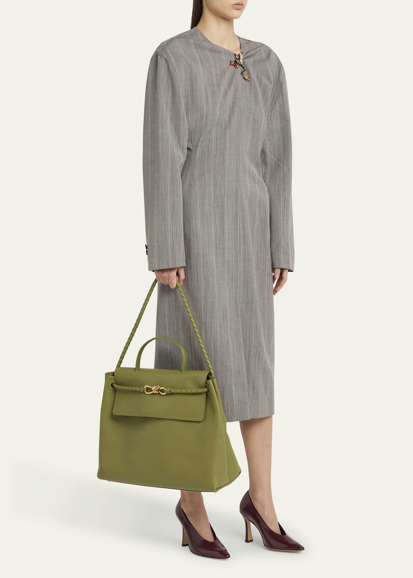 Andiamo Large Leather Top-Handle Bag - 6