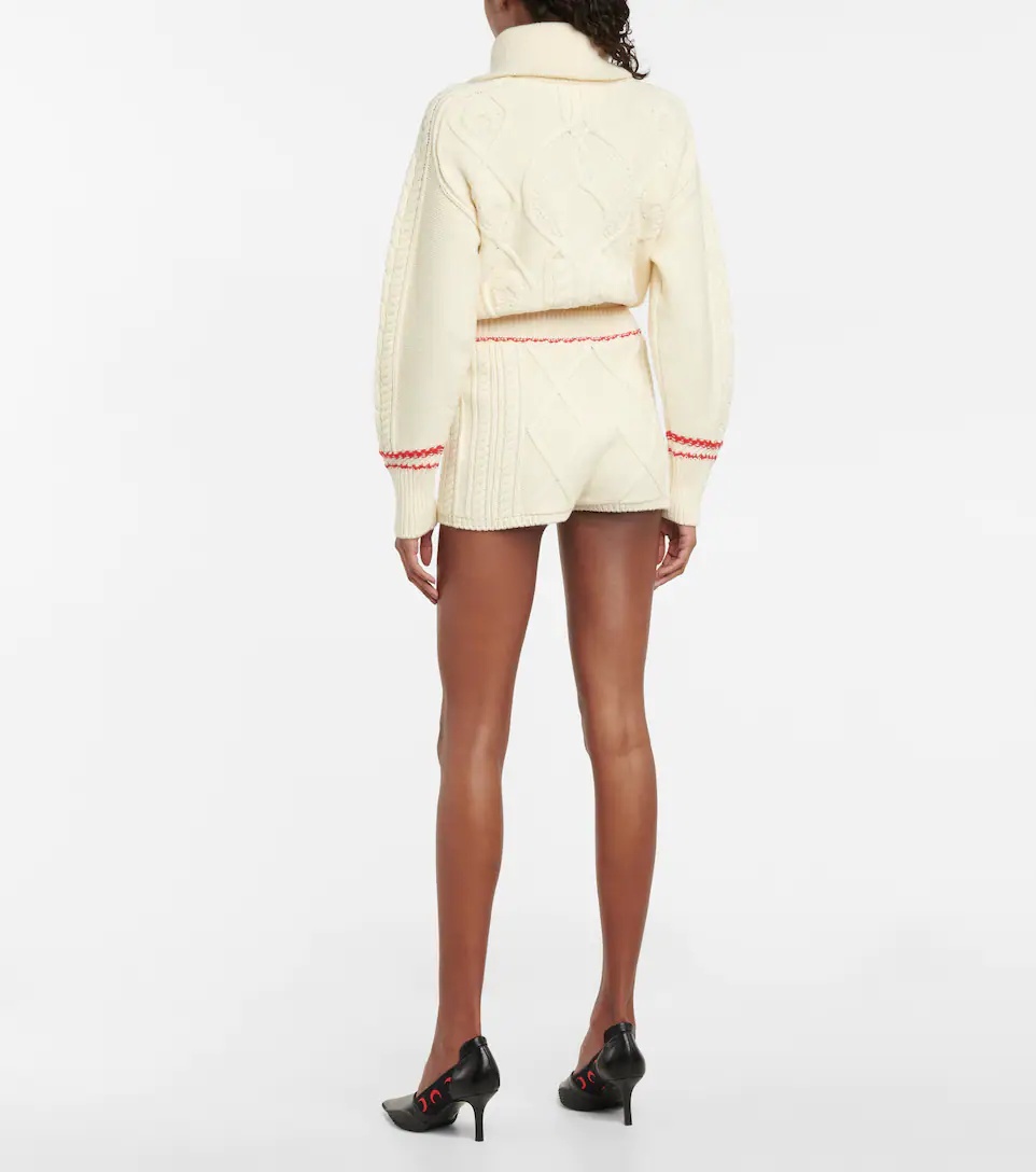 Cable-knit wool shorts - 3
