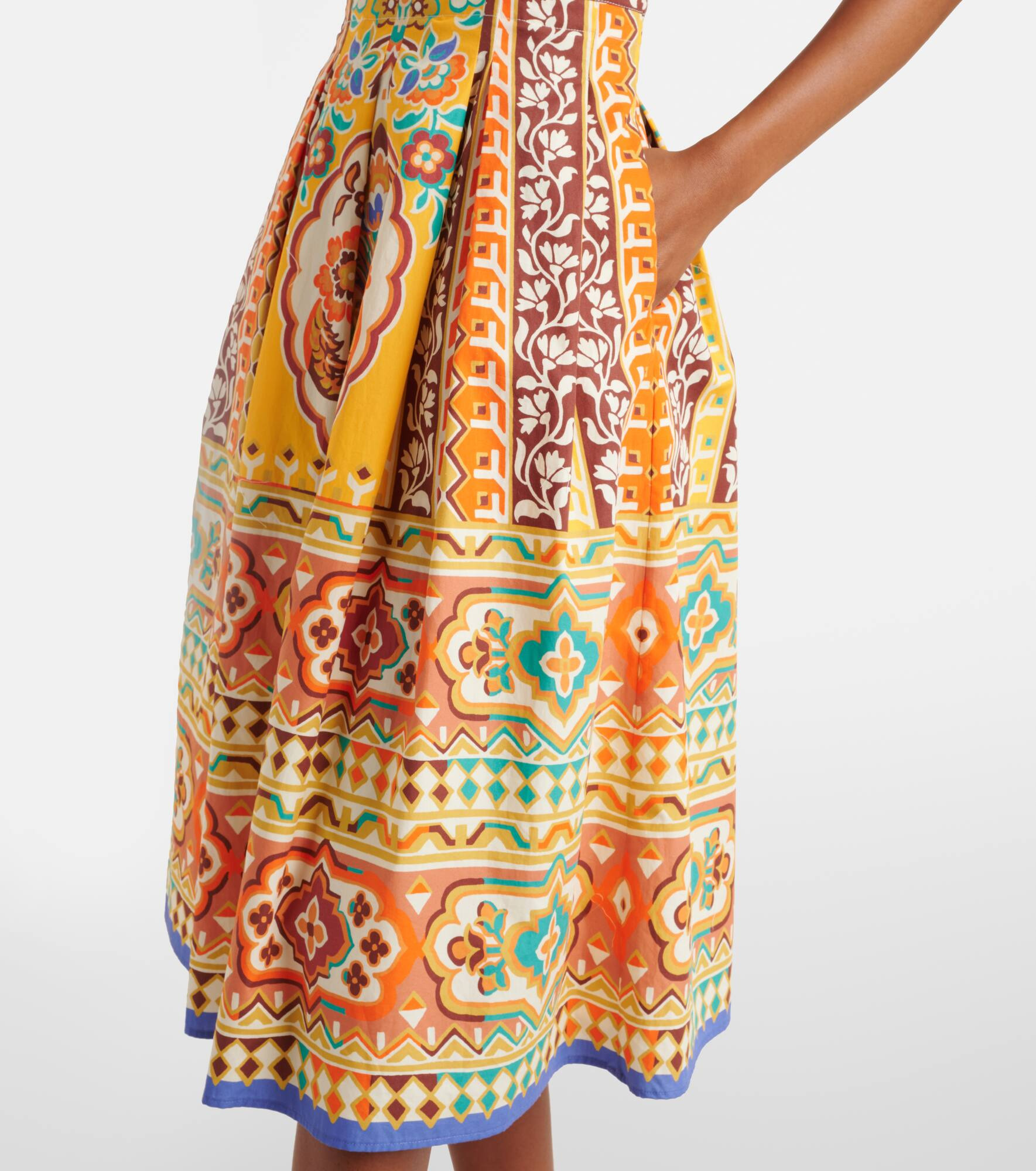 Printed cotton midi dress - 5
