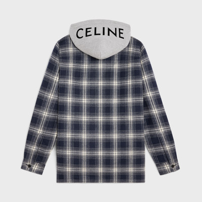 CELINE hooded overshirt in checked cotton outlook