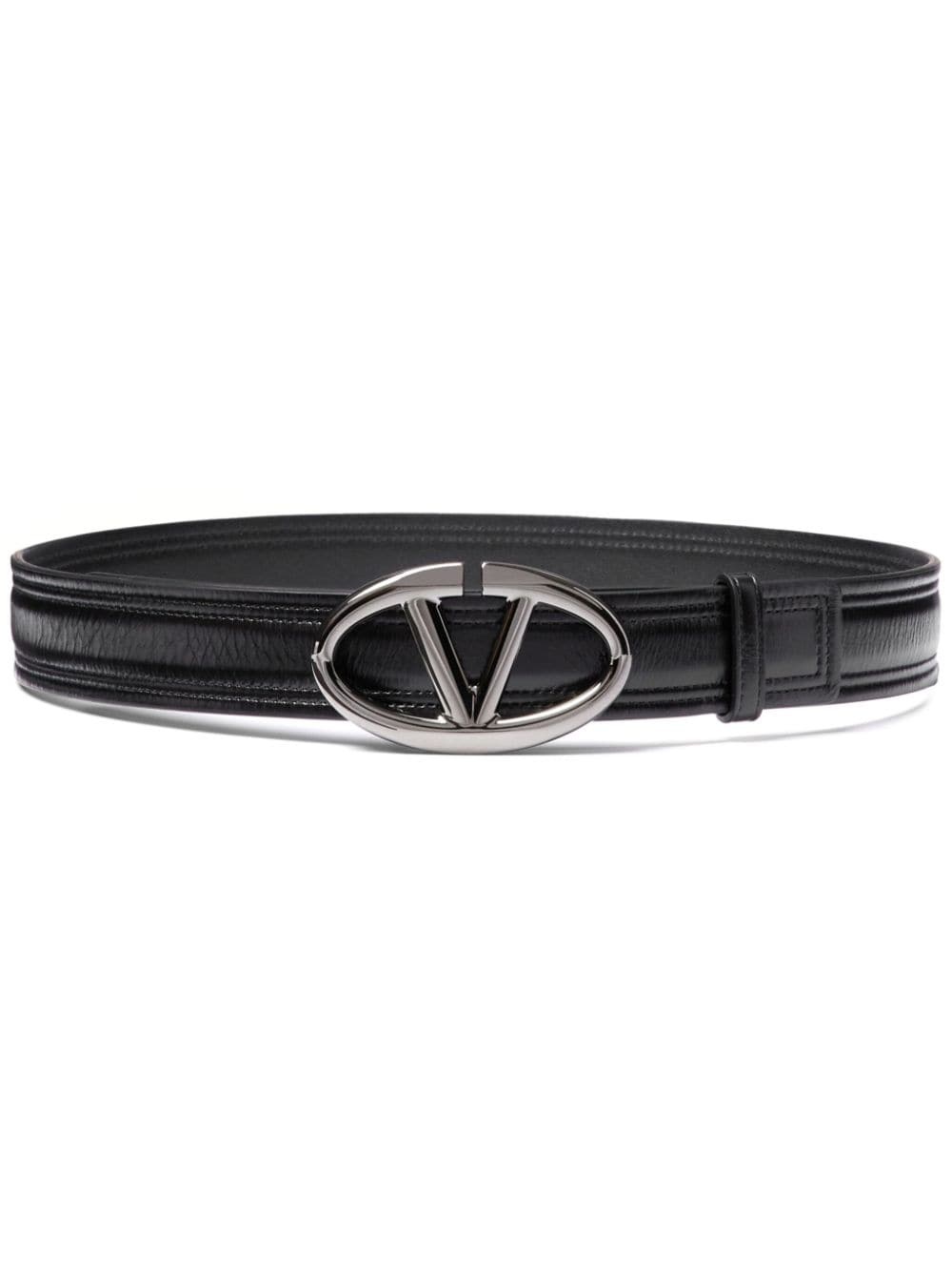 VLogo leather belt - 1