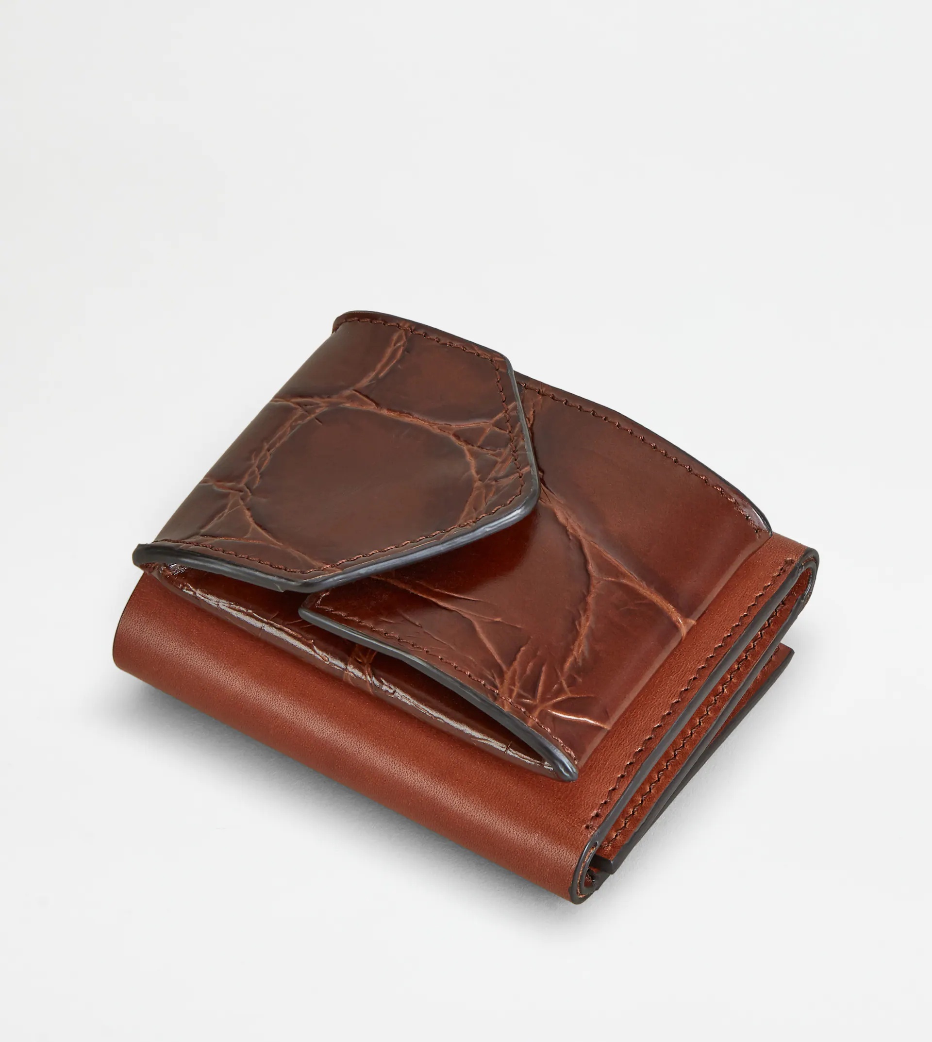 WALLET IN LEATHER - BROWN - 4