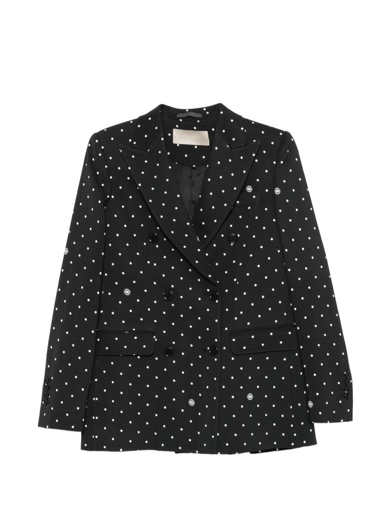 polka-dot double-breasted blazer 1