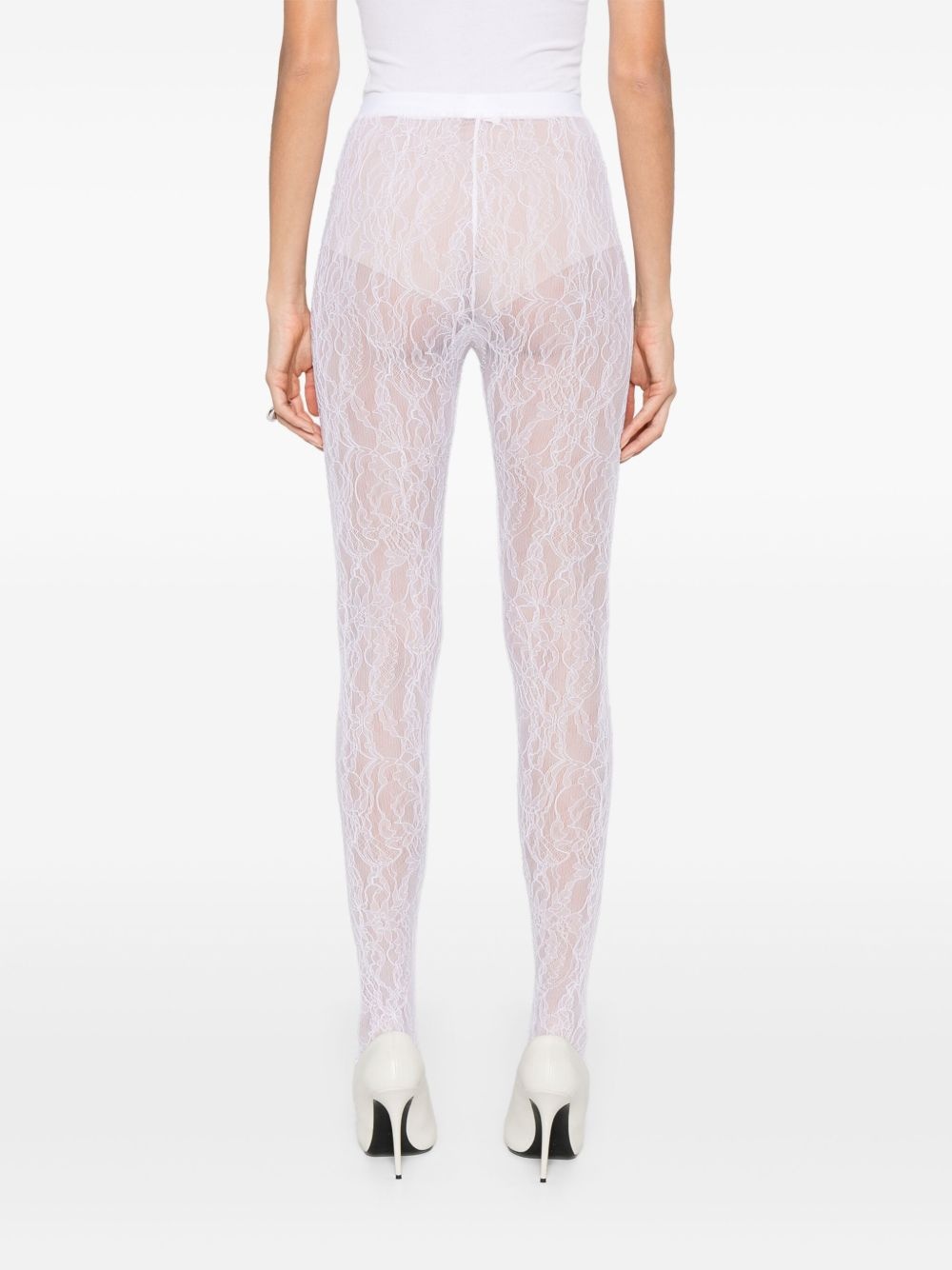 embroidered-lace trousers - 4