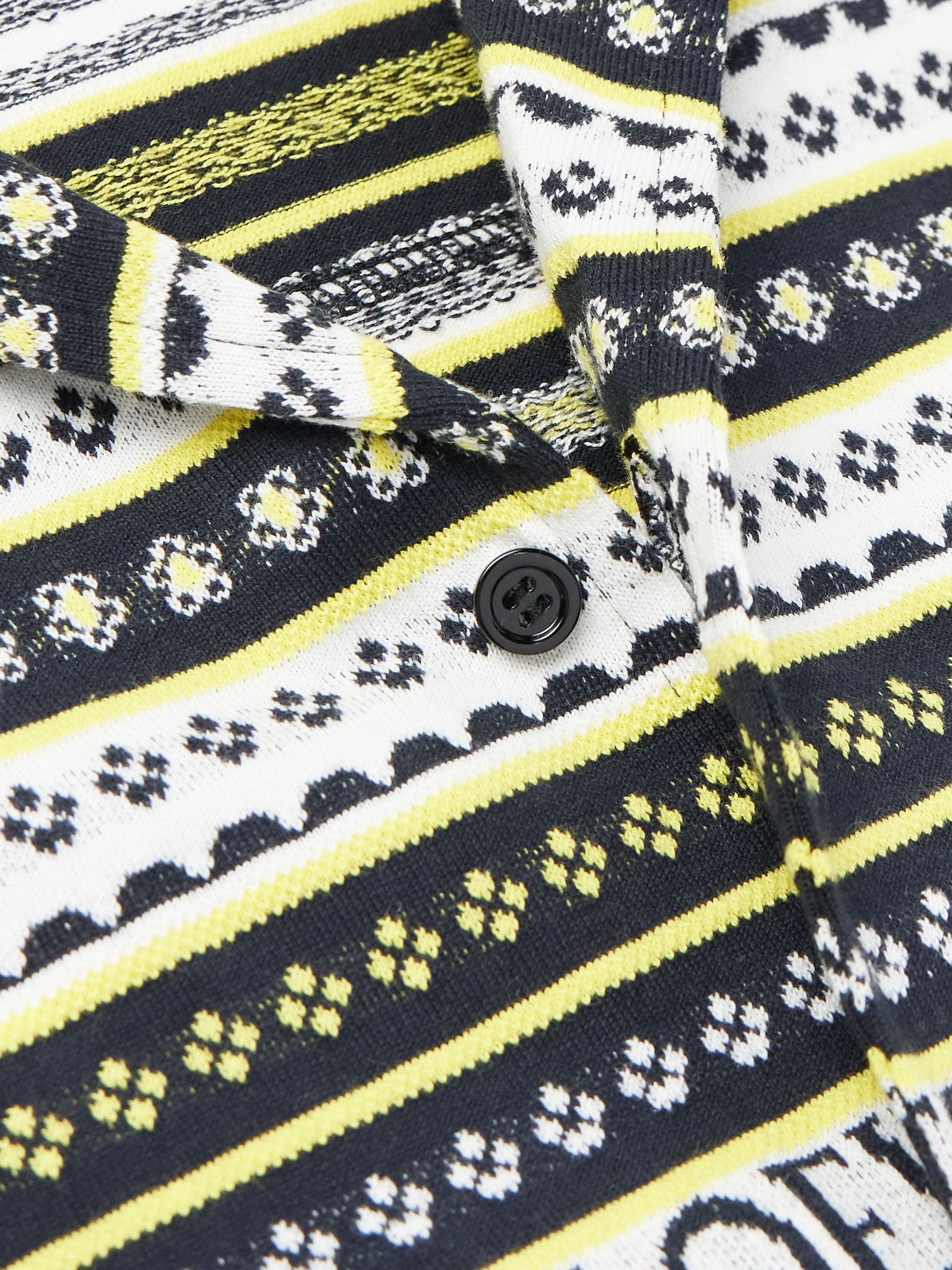 + Paula's Ibiza Camp-Collar Jacquard-Knitted Cotton Shirt Yellow - 5