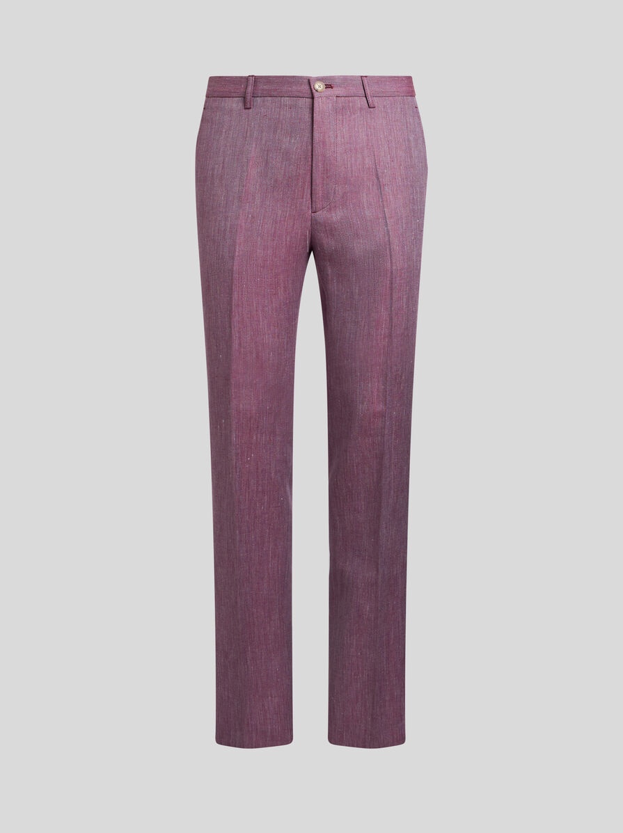 SLUB LINEN-BLEND TROUSERS - 1