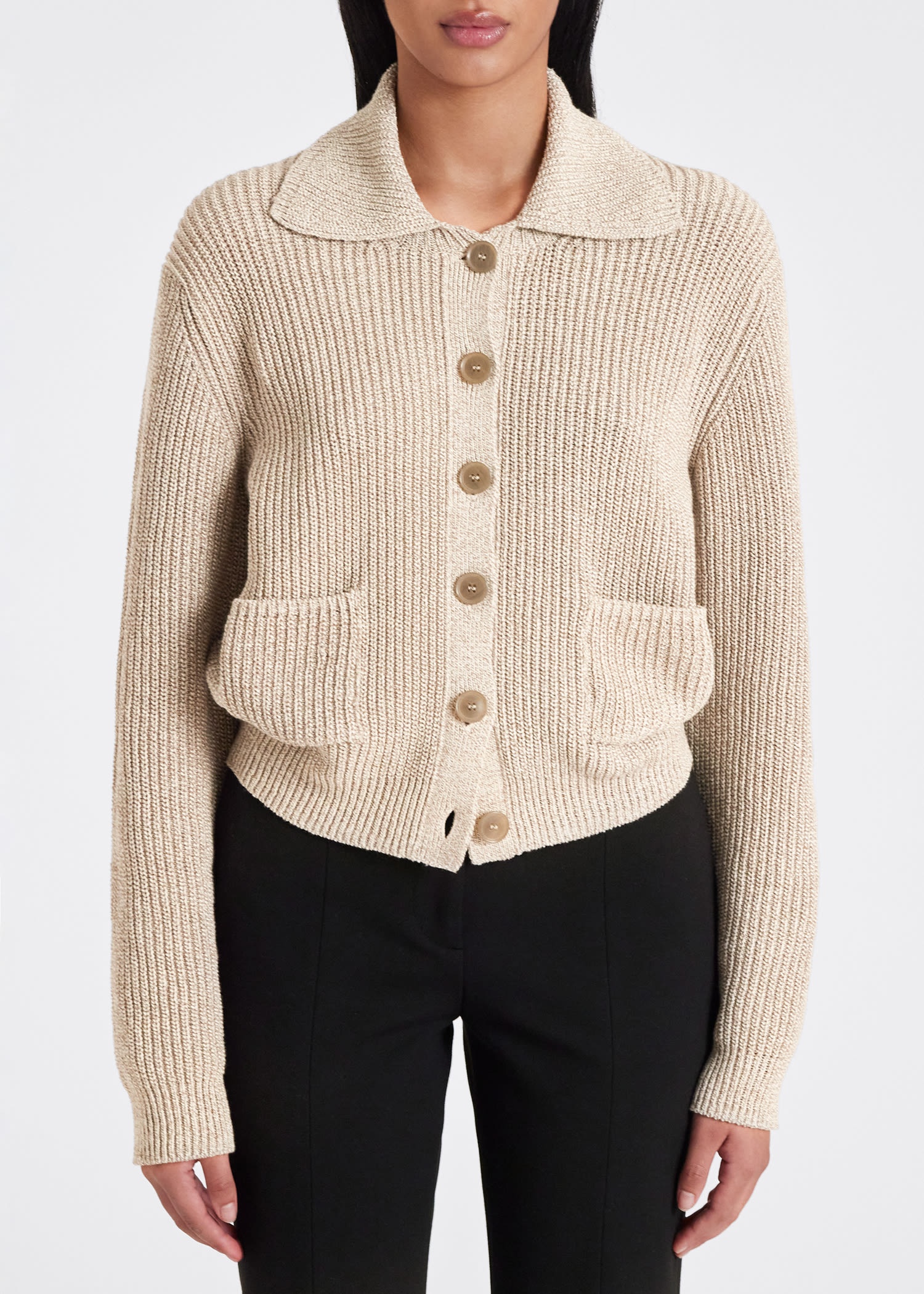 Collared Knit Cardigan - 3