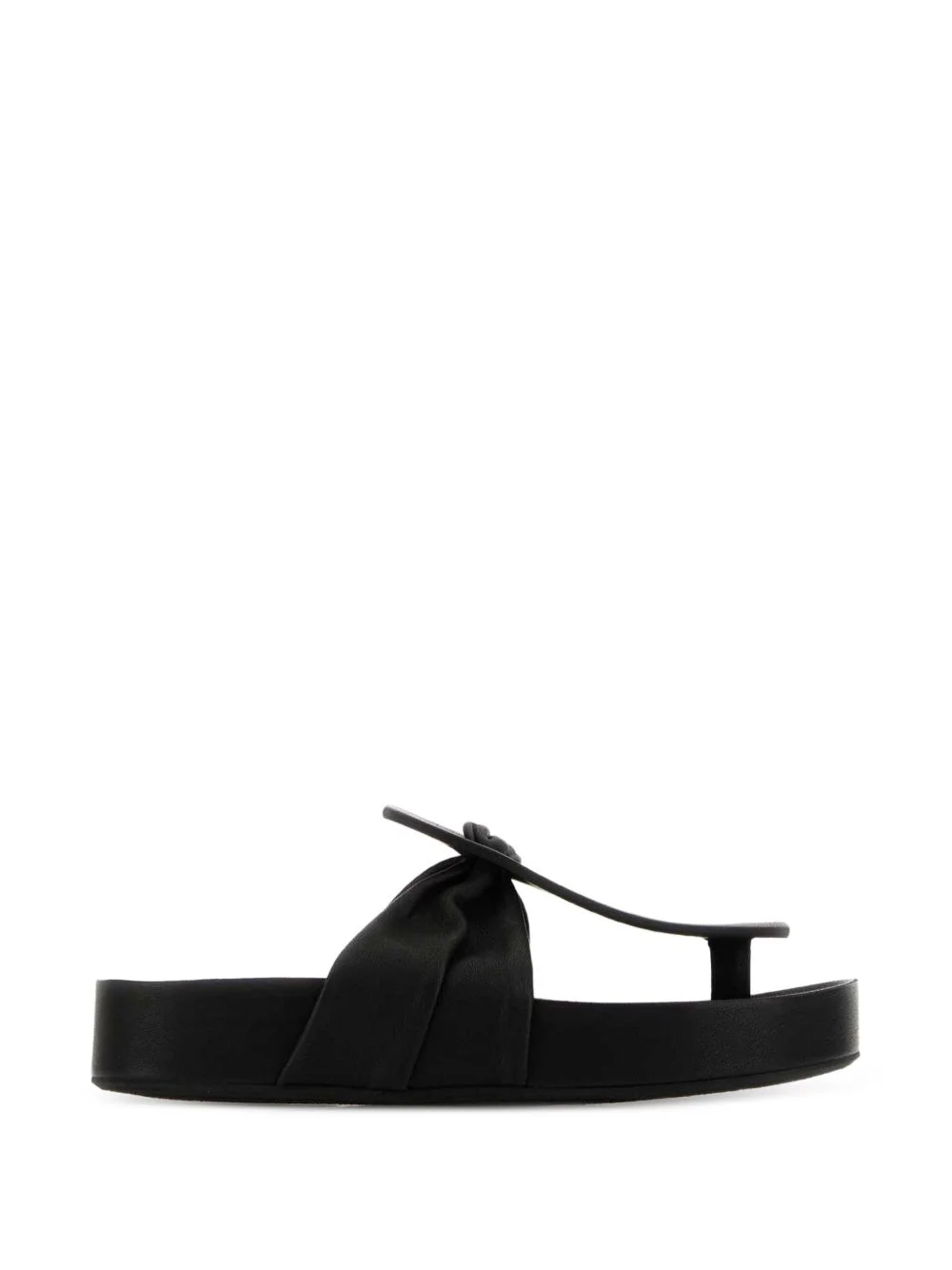 ruched leather sandals - 1