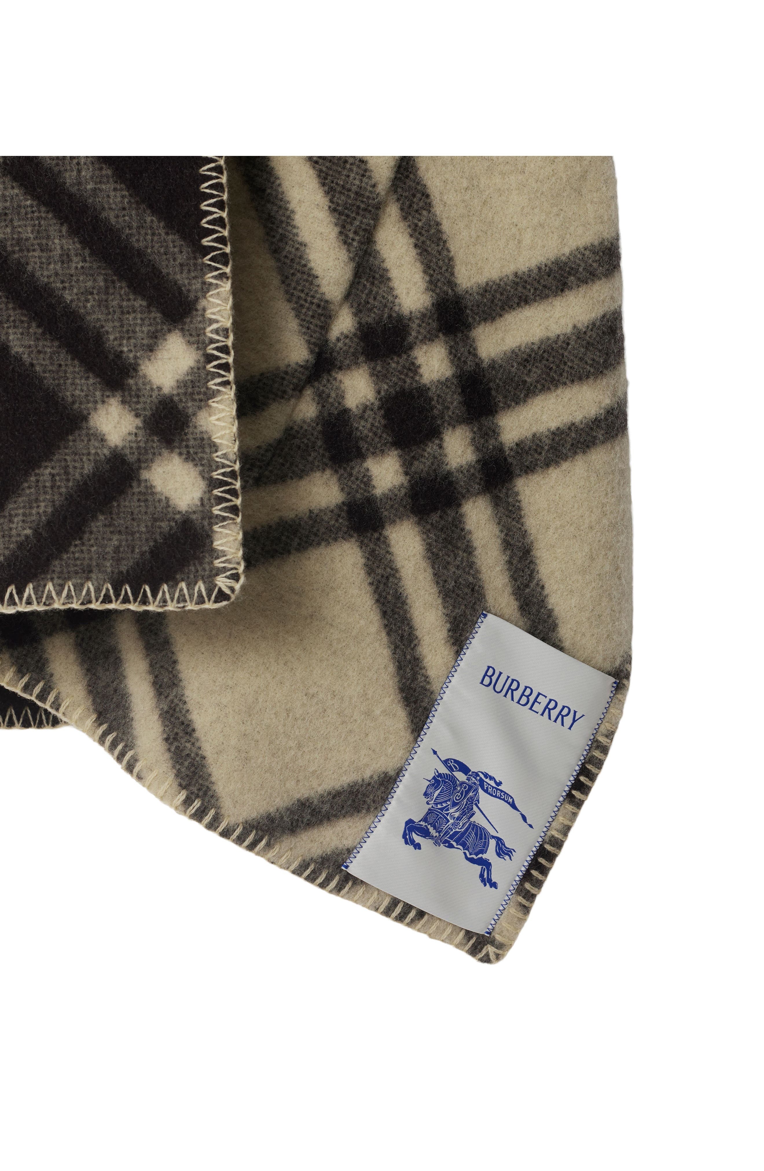 burberry Catherine Tie Bar Check Hooded Wool Cape in Candle at Nordstrom - 5