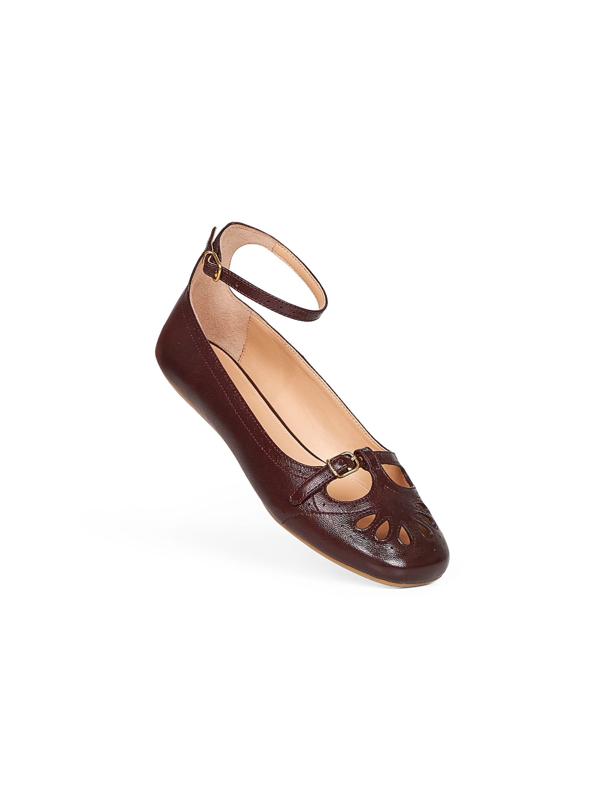 Burnt purple lambskin Misty ballet flats - 4