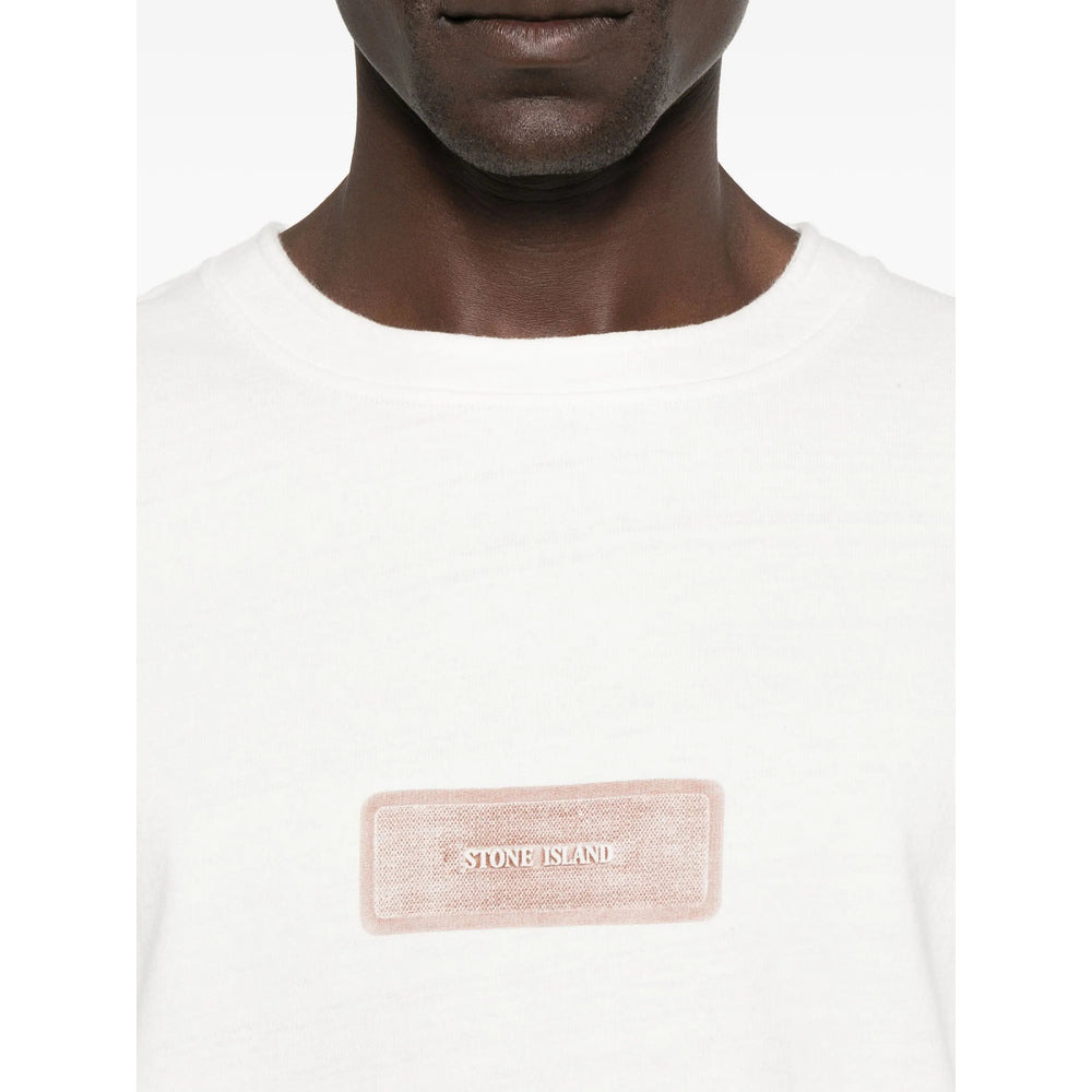Stone Island White T-Shirts & Vests - T-Shirts Men - 4