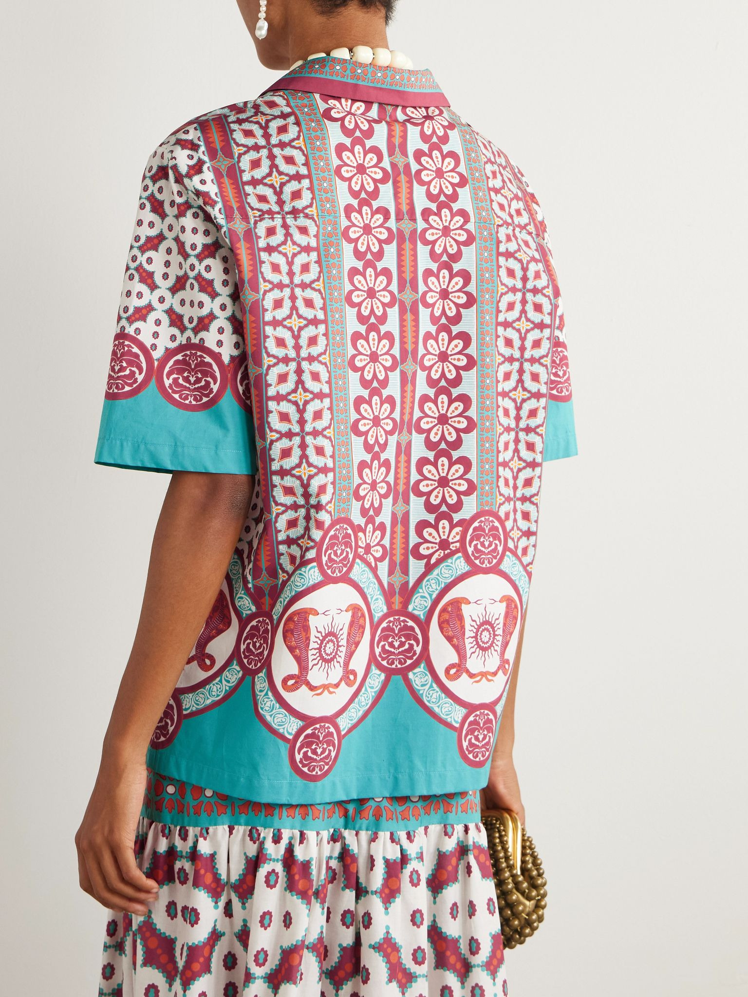Printed cotton-poplin shirt Multi - 4